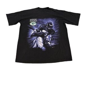 Riddell Green Bay Packers Graphic Tee 1996 Black Purple Green Yellow Size Large‎